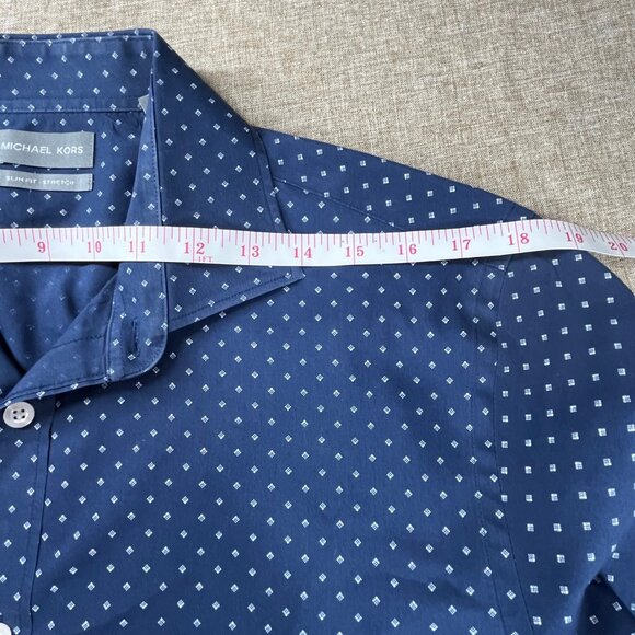 Michael Kors Slim Fit Stretch Mens Dress Shirt Long Sleeve Size L - Picture 5 of 7